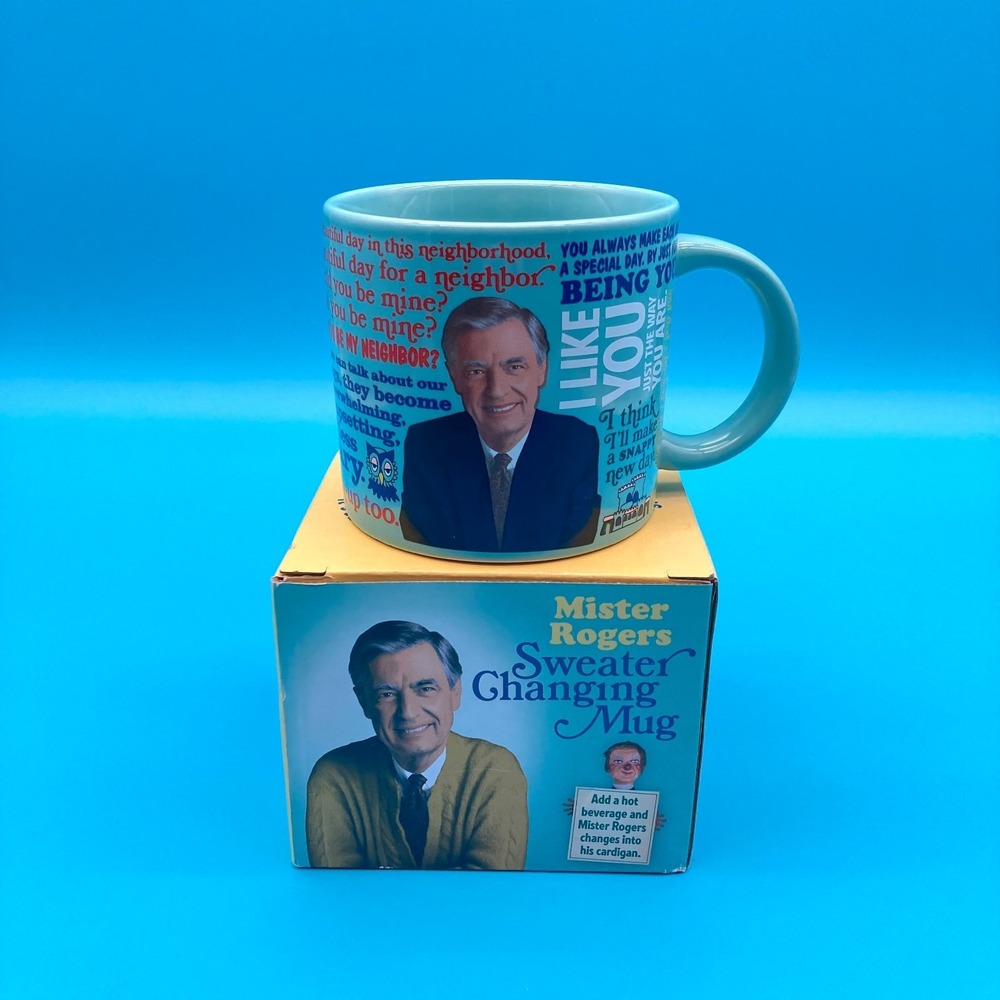 Mister Rogers Sweater Changing Mug Unemployed Philosophers Guild With Box 2014